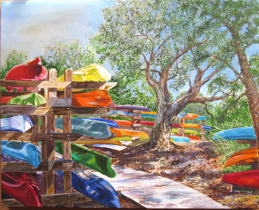 Primary Colors Painting - Boat Rentals by Prentiss Halladay