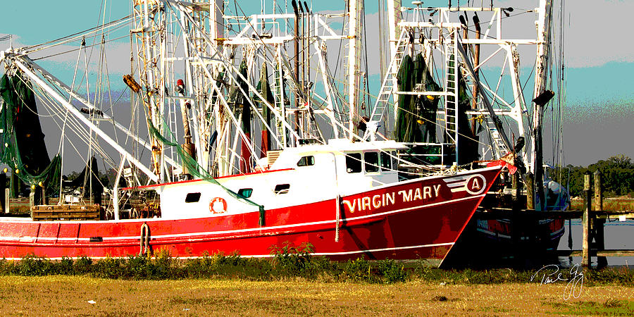 Boat Series 25 Shrimp Boats 1 Docked Biloxi Bay Photograph by Paul Gaj