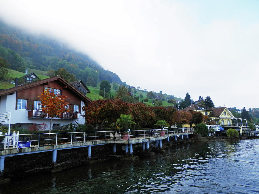 Boat Stop on Lake Lucerne Photograph by Pema Hou