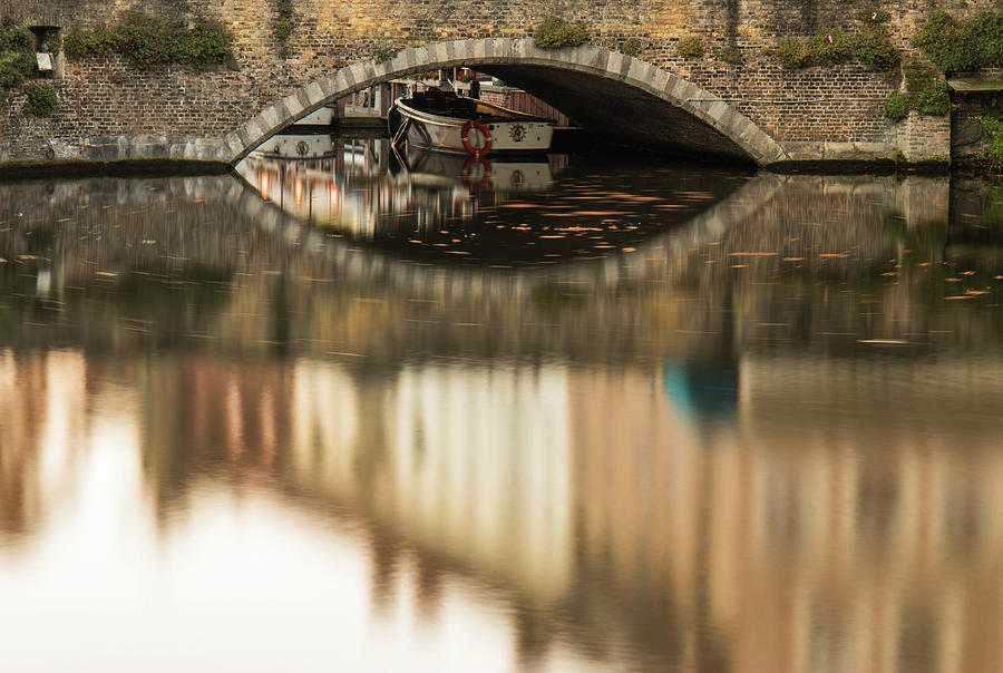 Flanders Photograph - Boat waddling on water channels of Bruges, Belgium by Dalibor Hanzal Flanders Photograph - Boat waddling on water channels of Bruges, Belgium by Dalibor Hanzal