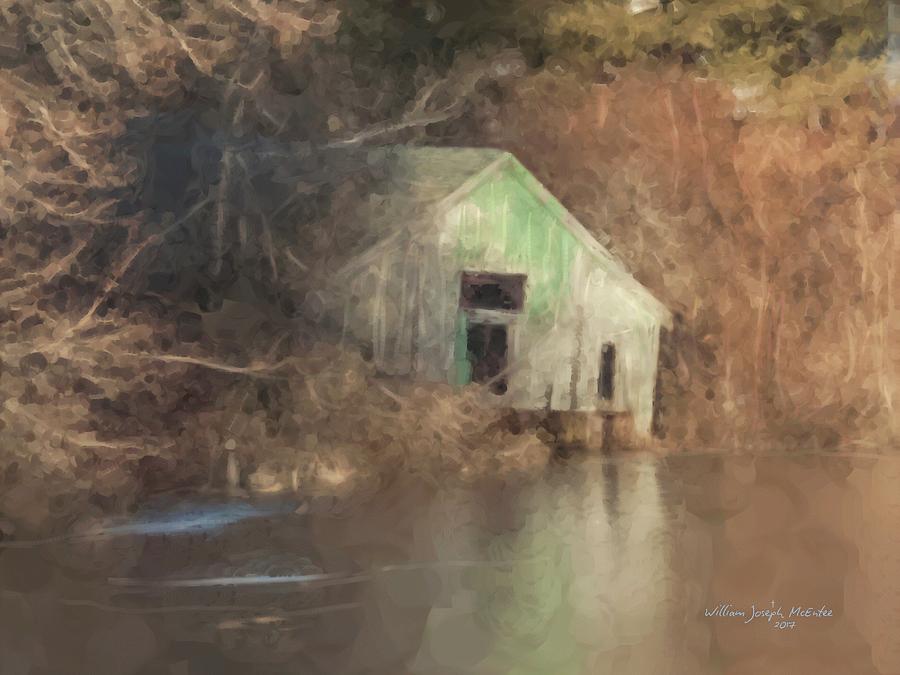 Boathouse on Solstice Painting by Bill McEntee