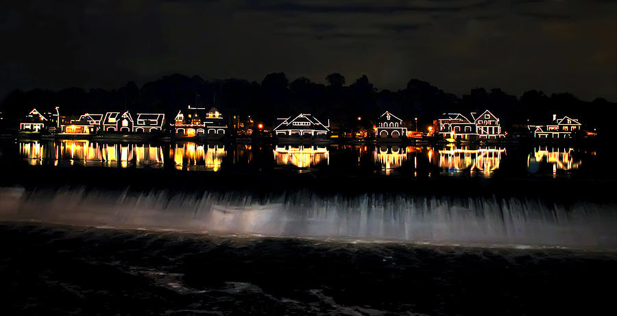 Philadelphia Photograph - Boathouse Row After Dark by Bill Cannon