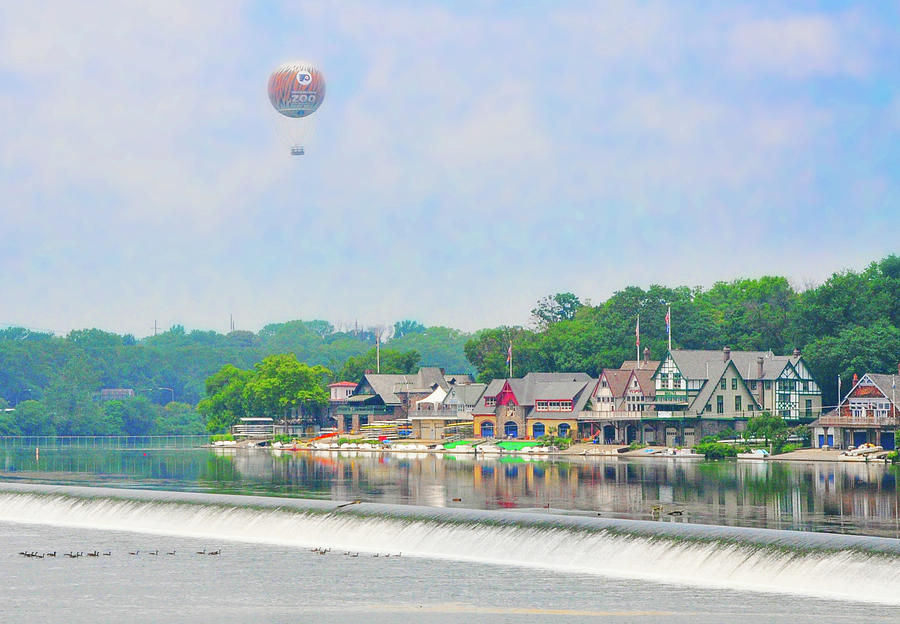 Boathouse Row and the Zoo Balloon in Philadelphia Photograph by Bill Cannon
