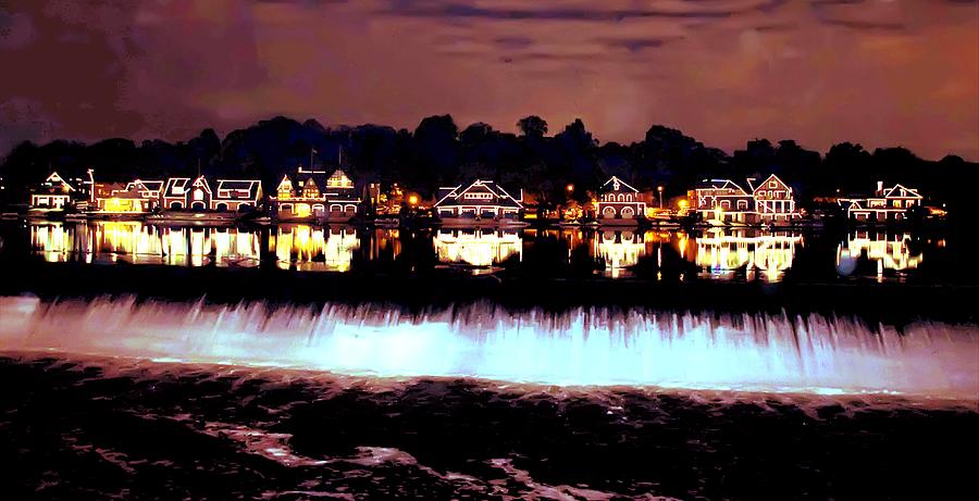 Philadelphia Photograph - Boathouse Row in the Night by Bill Cannon