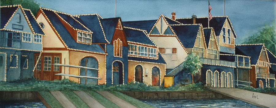 Boathouse Row Painting by Lael Rutherford