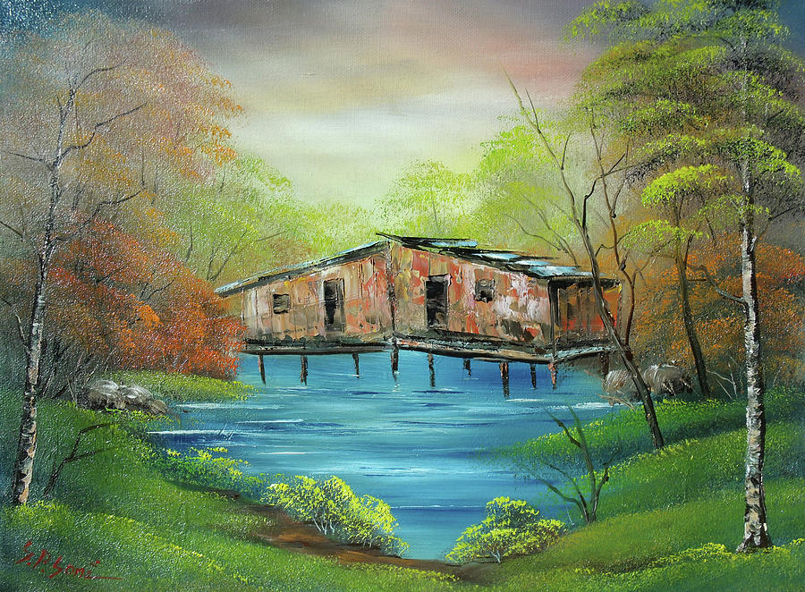 Tree Painting - Boathouse by Sead Pozegic