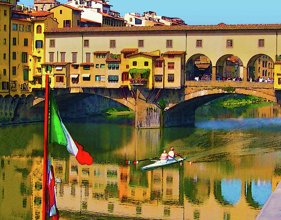 Boating at Ponte Vecchio, Florence Photograph by Coke Mattingly