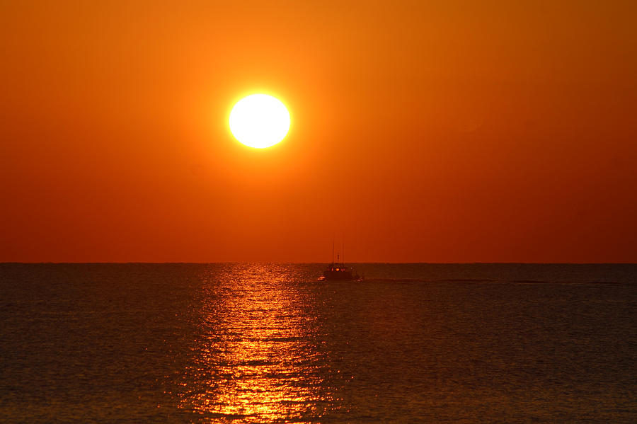 Boating At Sunrise Photograph by Robert Banach