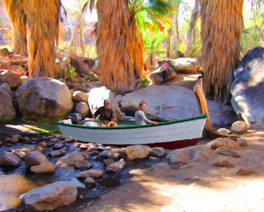 Nature Mixed Media - Boating in the Canyons by Snake Jagger