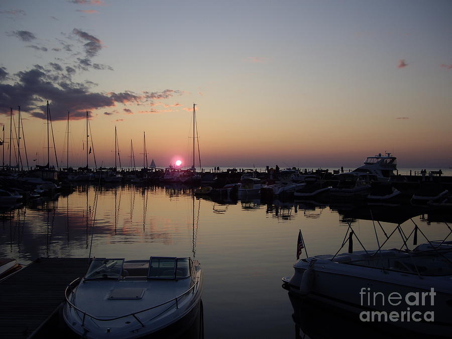Boating Sunset 2 Sister Bay Photograph by Carol Komassa