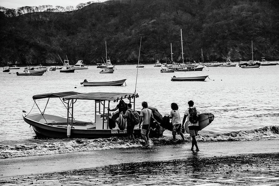 Black And White Photograph - Boats and Boards  by D Justin Johns
