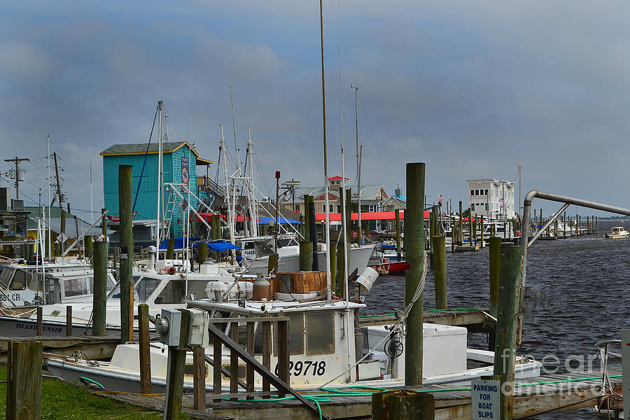 Boats and Pier Southport North Carolina Photograph by Amy Lucid