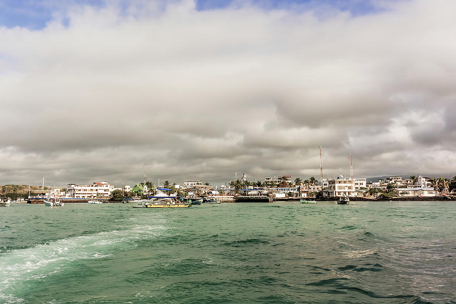 Boats and the bay at Puerto Ayora on Santa Cruz island in Galapa Photograph by Marek Poplawski