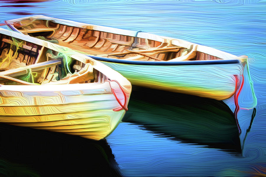 Boats Painting by Prince Andre Faubert