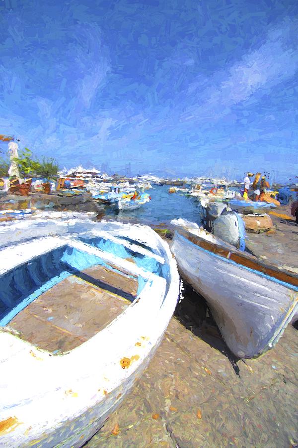 Boats Ashore On Capri Mixed Media By Gary Guthrie Fine Art America