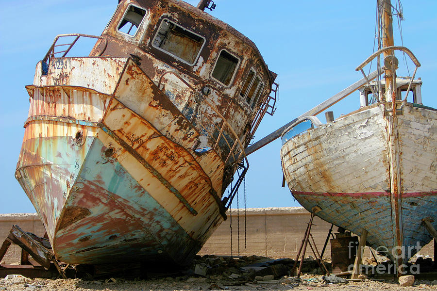 Boats At Dry Dock Photograph by Hana Shalom - Fine Art America