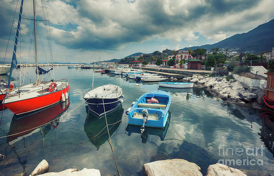 boats at harbour ,  Ischia island in Italy Photograph