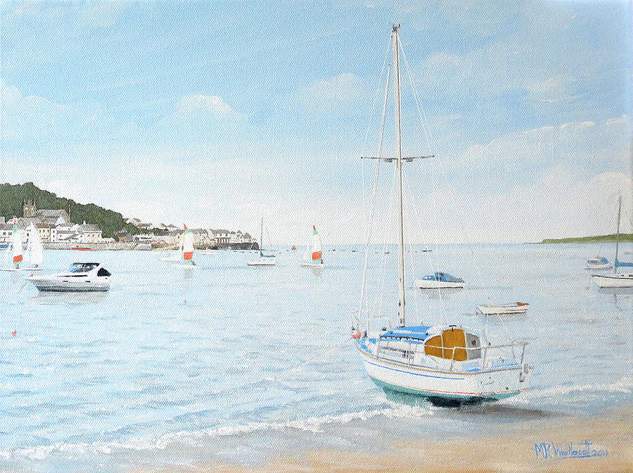 Boats at High Water, Instow Painting by Mark Woollacott