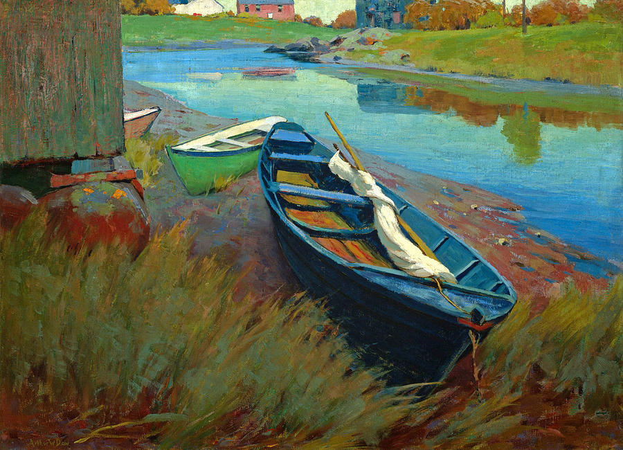 Arthur Wesley Dow Painting - Boats at Rest by Arthur Wesley Dow
