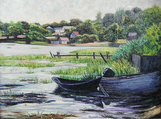 Boat Painting - Boats At Rest-Cape Cod by Richard Nowak