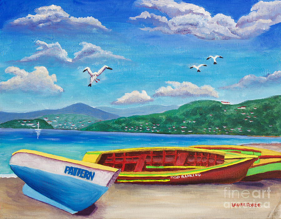 Boats At Rest Painting by Laura Forde