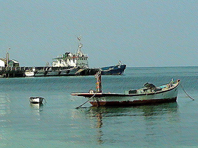 Boats at sea Photograph by Padamvir Singh