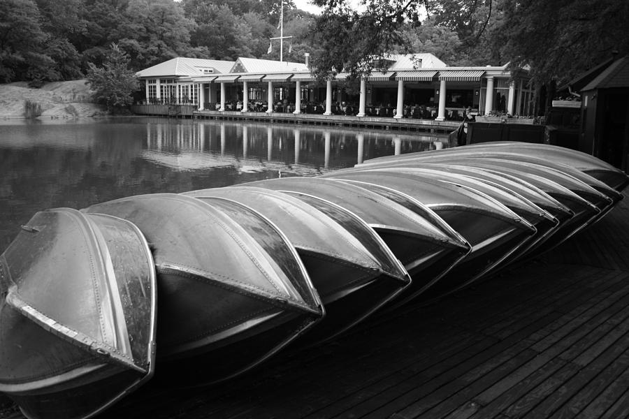 Central Park Photograph - Boats at the Boat House Central Park by Christopher J Kirby