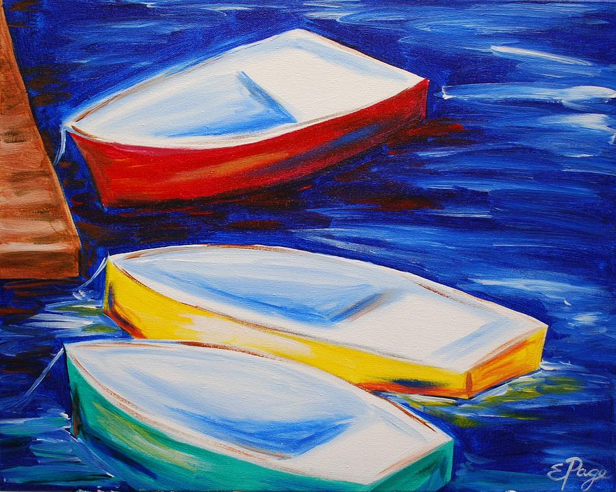 Boats at the Dock Painting by Emily Page