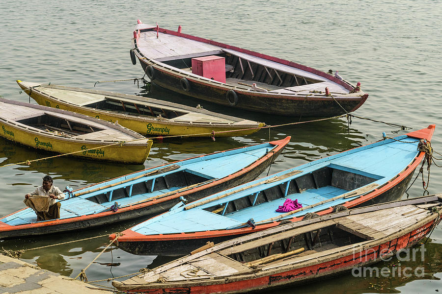 Boats at Varanasi Photograph by Werner Padarin
