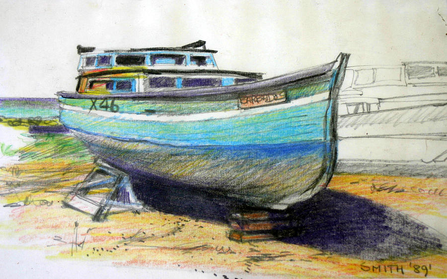 Boats Barbados Drawing by Tom Smith
