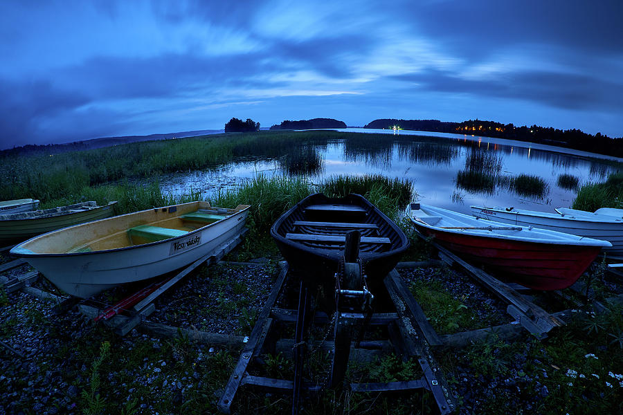 Boats by Night Photograph by Jouko Lehto
