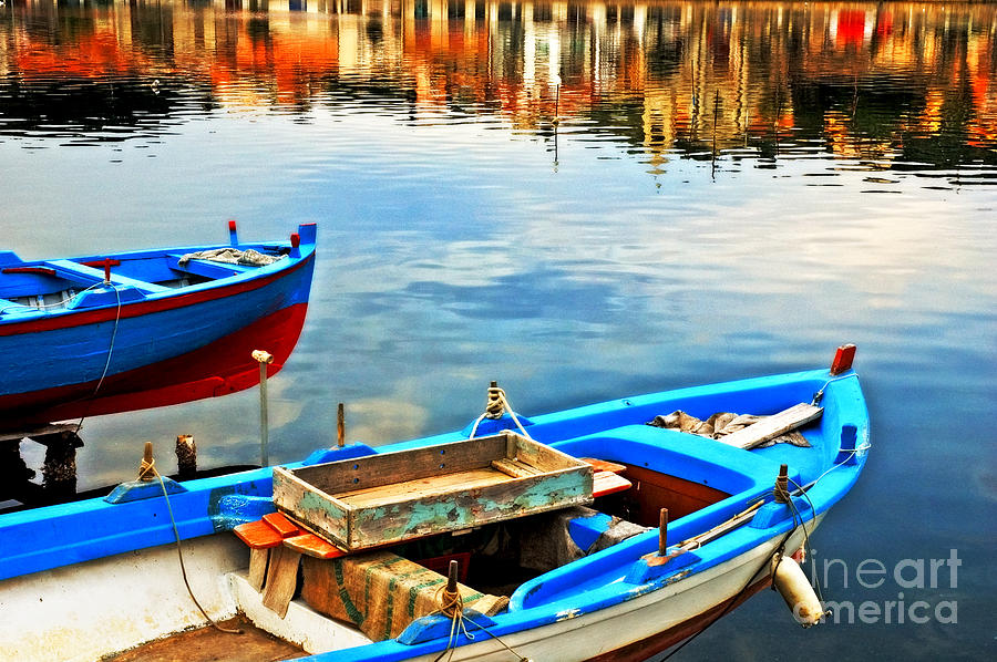 Boats in Autumn Photograph by Silvia Ganora
