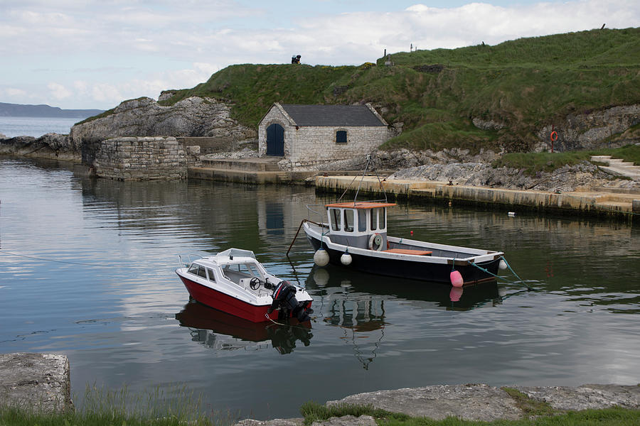 Boats in Ballintoy Harbor Photograph by Teresa Wilson