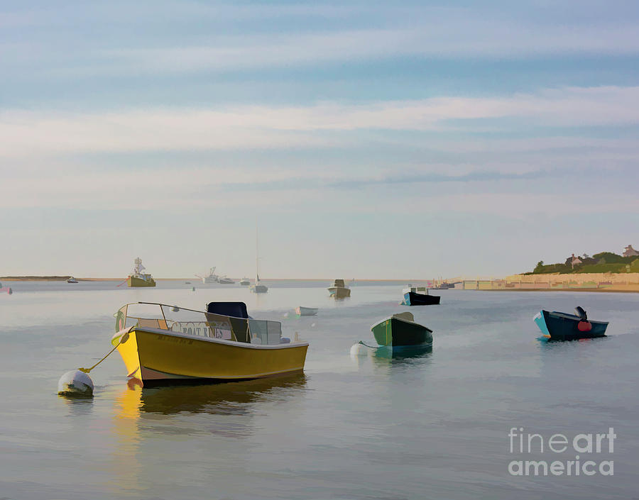Boats in Chatham Harbor Digital Art by Lorraine Cosgrove