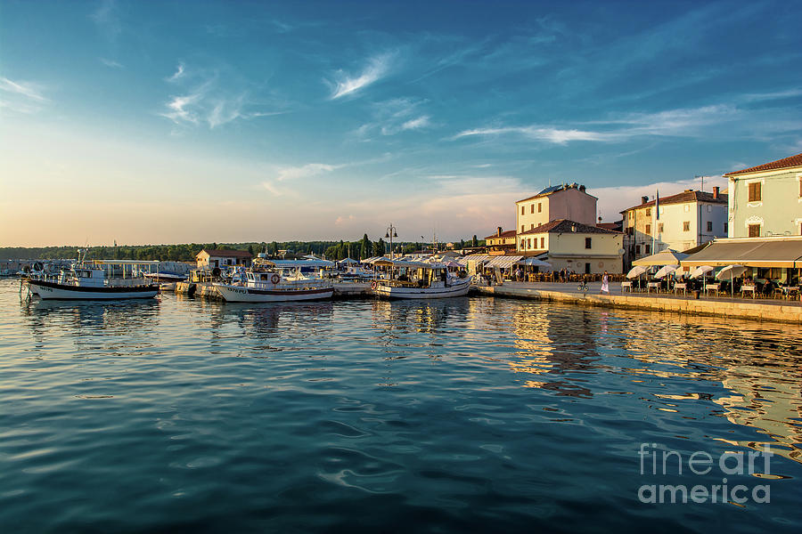 Boats in Harbor in Croatia at Sunset Photograph by Andreas Berthold