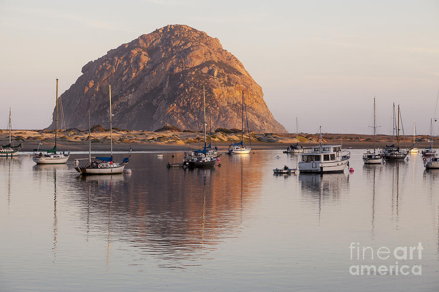 Morro Rock Photograph - Boats in Morro Rock Reflection by Sharon Foelz Morro Rock Photograph - Boats in Morro Rock Reflection by Sharon Foelz