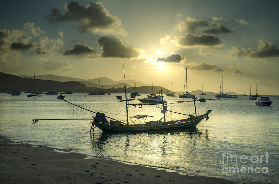 Transportation Photograph - Boats In The Bay by Michelle Meenawong