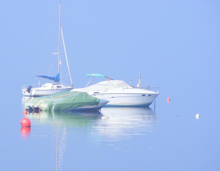 Boat Photograph - Boats In The Mist by Jacqueline Essex