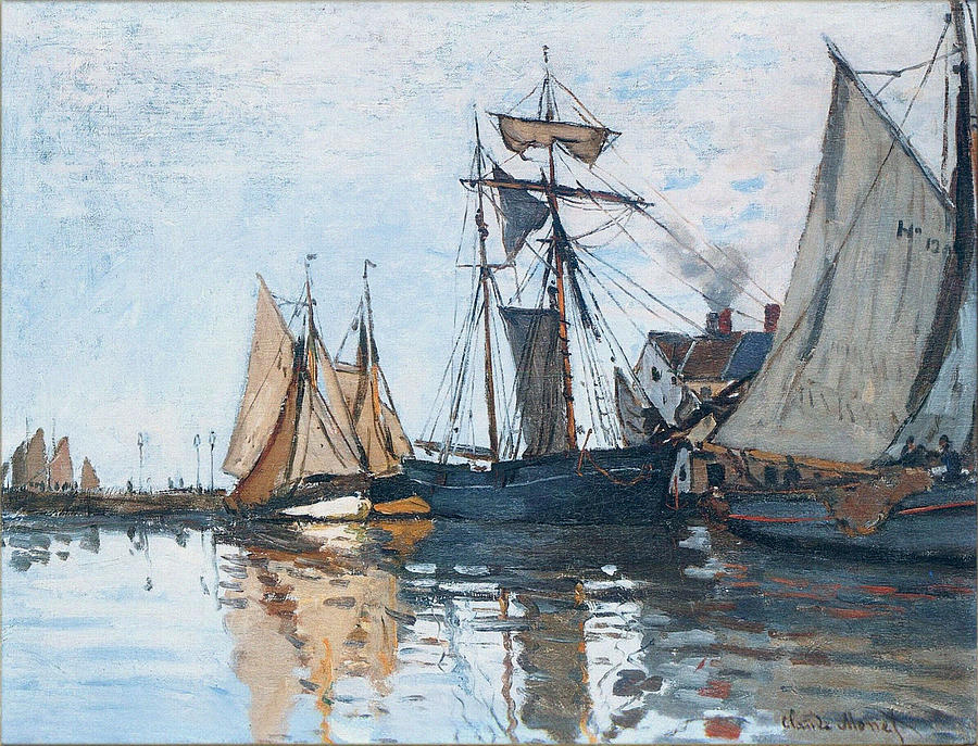 Boats In The Port Of Honfleur, 1866 Painting by Claude Monet - Fine Art ...