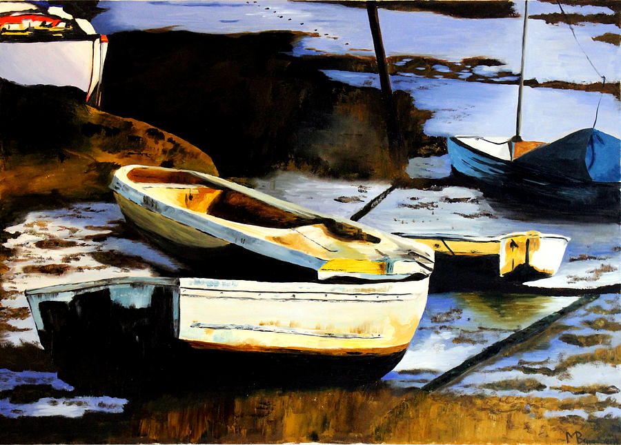 Boats Leigh on Sea Painting by Michael Broadbent