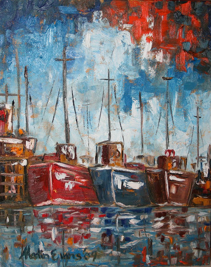 Sea Painting - Boats by Martin Evans