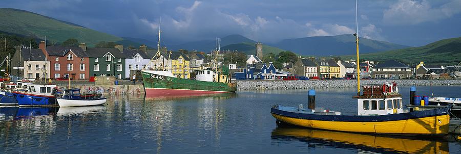 Boats Moored At A Harbor, Dingle Photograph by The Irish Image Collection 