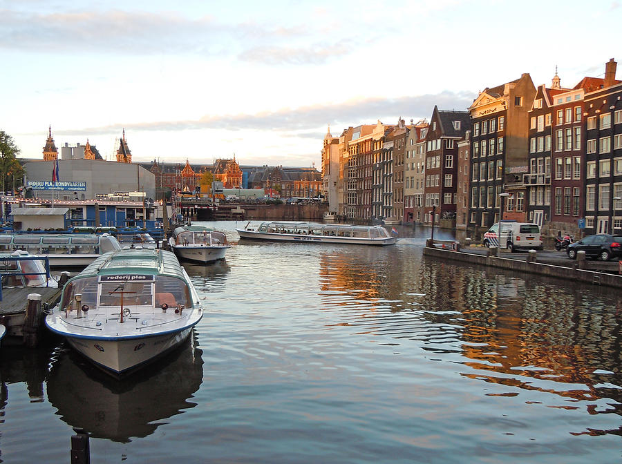 Boats of Amsterdam Photograph by Heather Coen