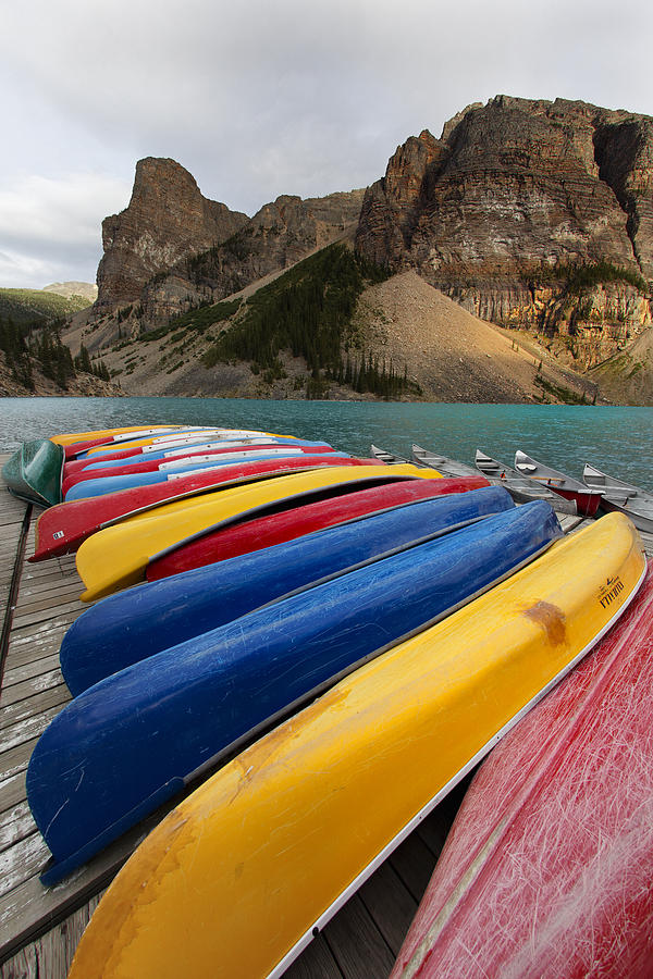 Banff National Park Photograph - Boats of Moraine Lake by George Oze
