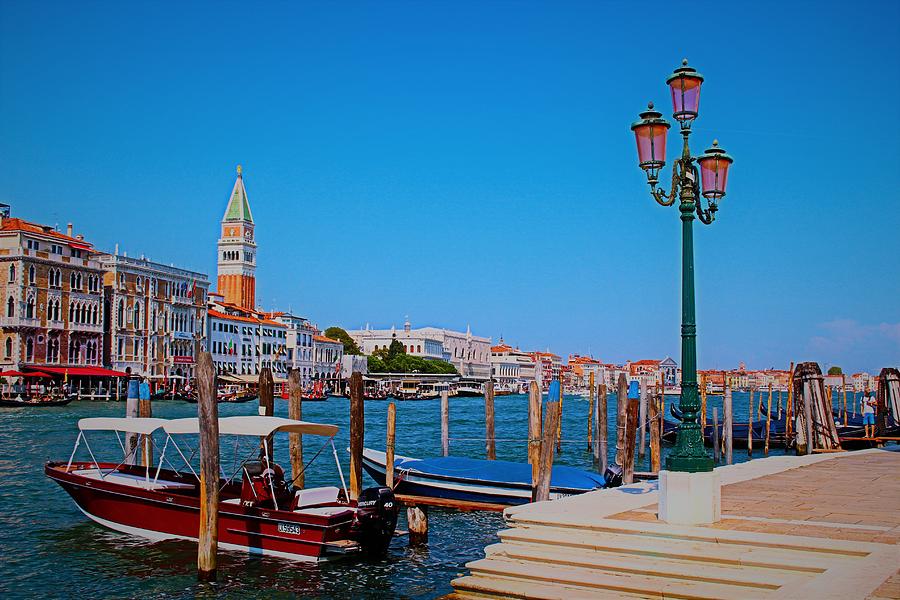 Boats on Adriatic Sea in Venice Photograph by Loretta S