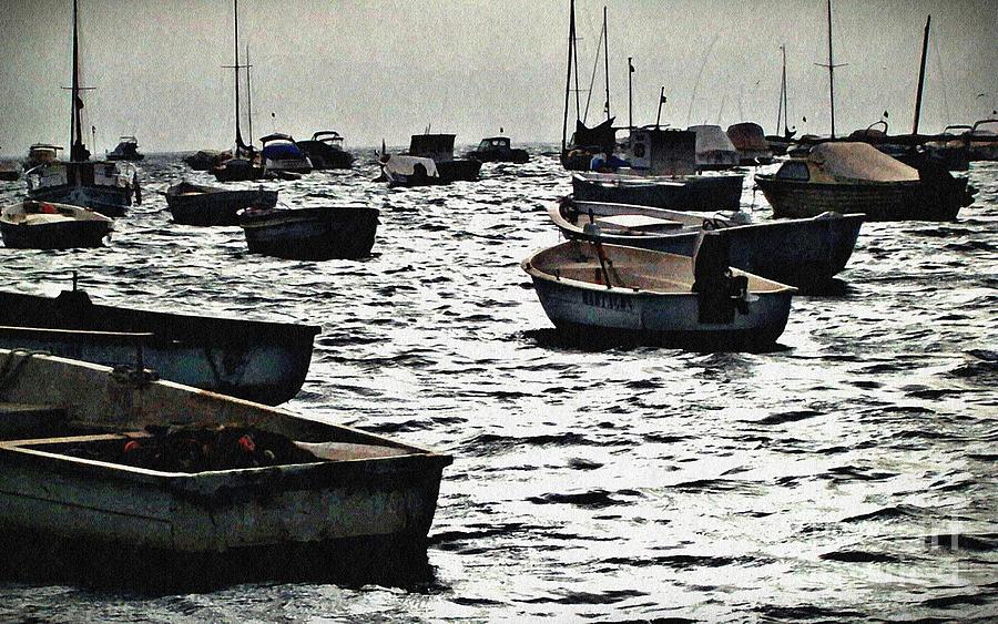 Boat Photograph - Boats on Mar Menor by Sarah Loft
