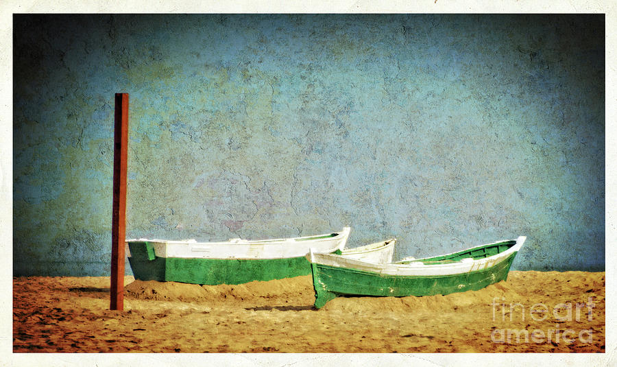 Boats on the Beach - Valencia Photograph by Mary Machare