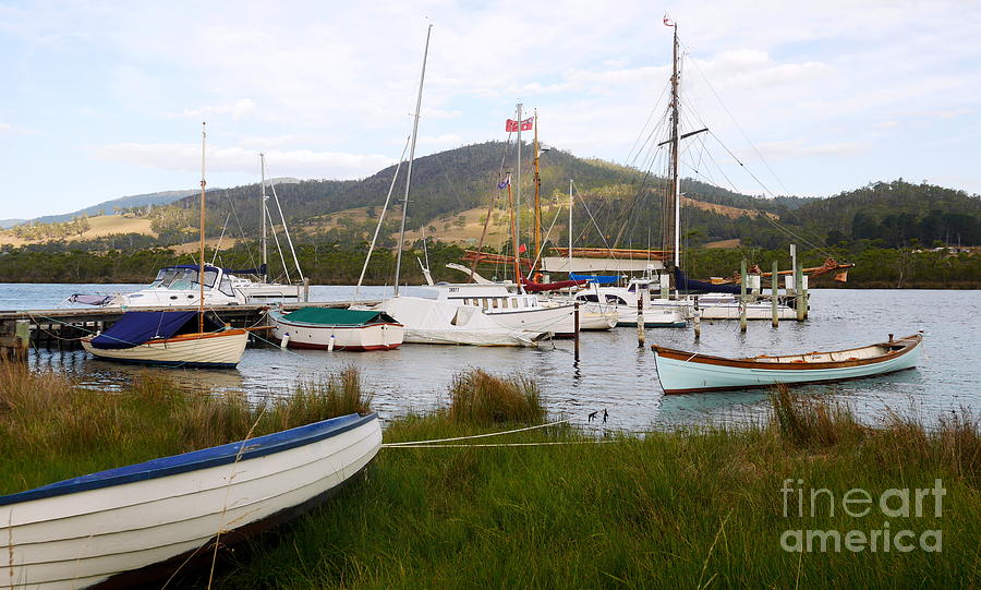 Boats on the Huon River 2 Photograph by Lexa Harpell