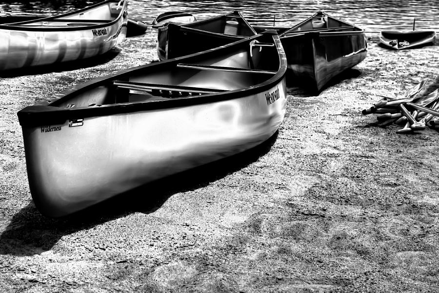 Black And White Photograph - Boats on the Sand by David Patterson