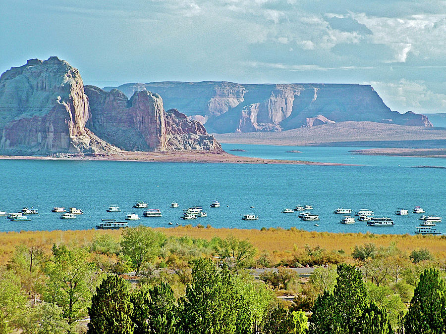 Boats on Wahweap Bay in Lake Powell in Glen Canyon National Recreation Area-Arizona   Photograph by Ruth Hager